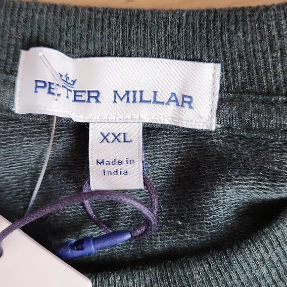 Peter Millar Lava Wash Crew-Neck Sweatshirt in Balsam - Picture 7 of 9